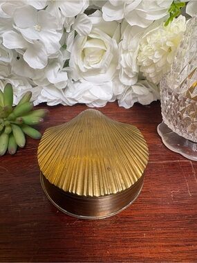 Vintage Brass Shell Trinket Dish